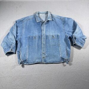VTG Lakeland Denim Jacket Men 46 / XL Blue Jean Workwear Chore Adjustable Waist